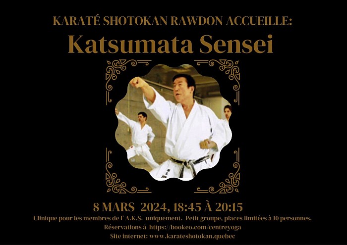 Karaté Shotokan Rawdon, clinique avec Katsumata Sensei